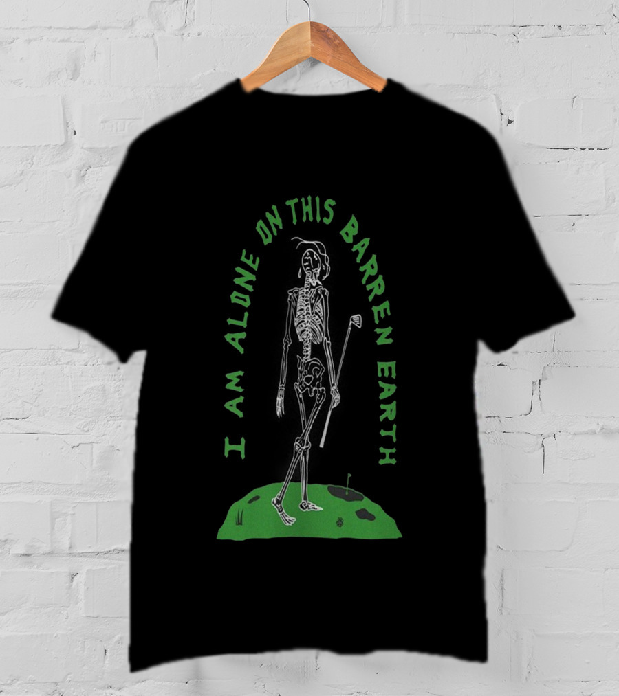 Heavyslime I Am Alone On This Barren Earth Skeleton Golf T-Shirt