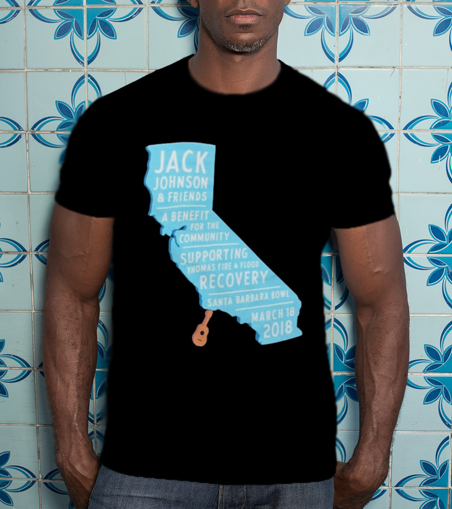 Jack Johnson Friends Benefit Community Thomas Fire Flood Recovery Santa Barbara Bowl March 18 2018 T-Shirt