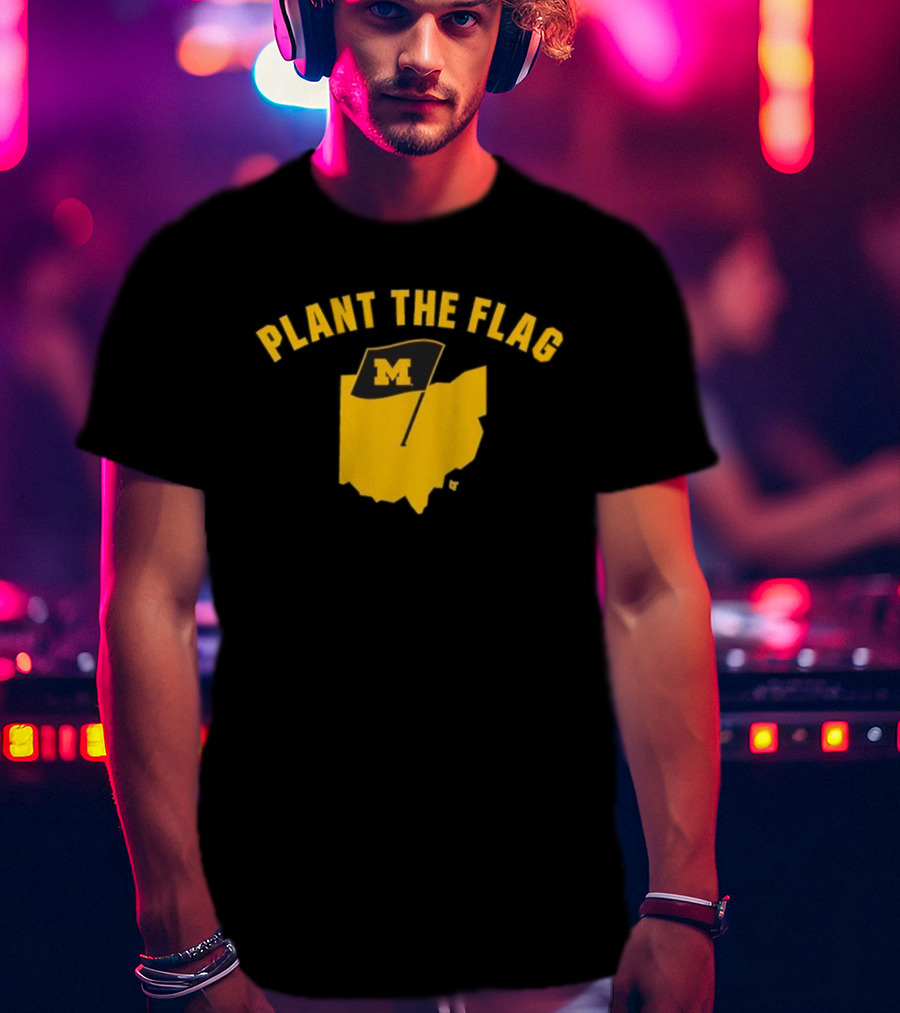Michigan Football Plant The Flag M Logo Ohio Outline T-Shirt