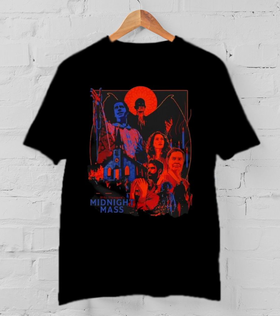 Mike Flanagan's Midnight Mass Characters And Church Horror Series T-Shirt