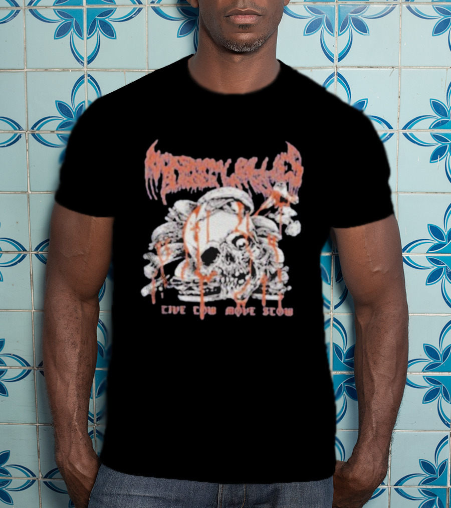 Rickshaw Billie’s Burger Patrol Skull Burger Live Low Move Slow T-Shirt