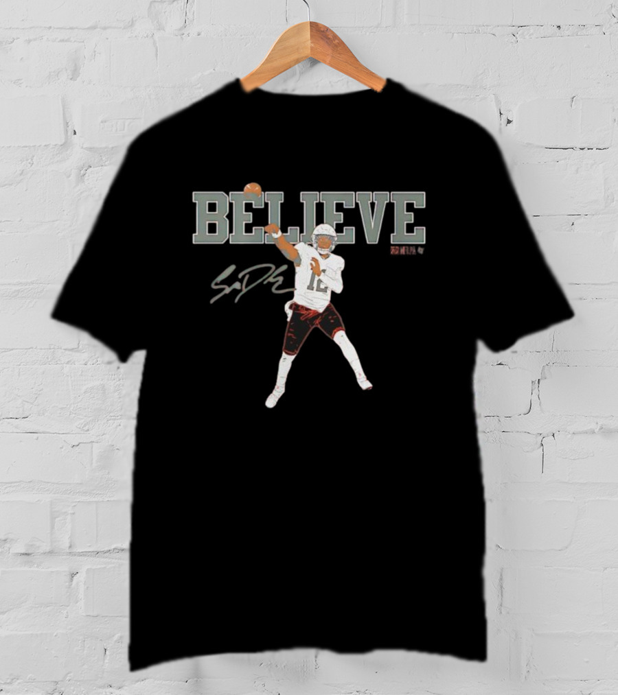 Believe Shedeur Sanders Signature Football Player Number 2 T-Shirt