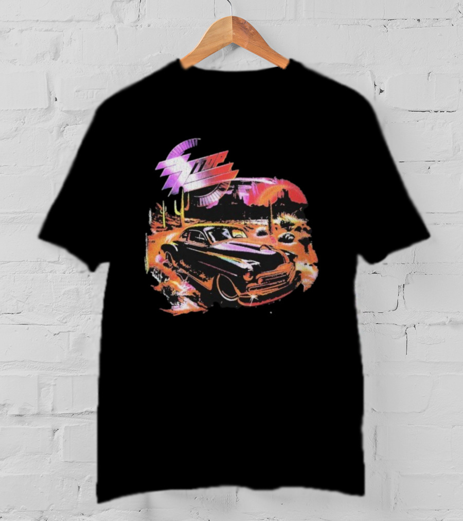 ZZ Top Eliminator Vintage Hot Rod Desert Scene T-Shirt