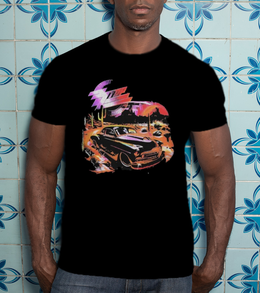 ZZ Top Eliminator Vintage Hot Rod Desert Scene T-Shirt