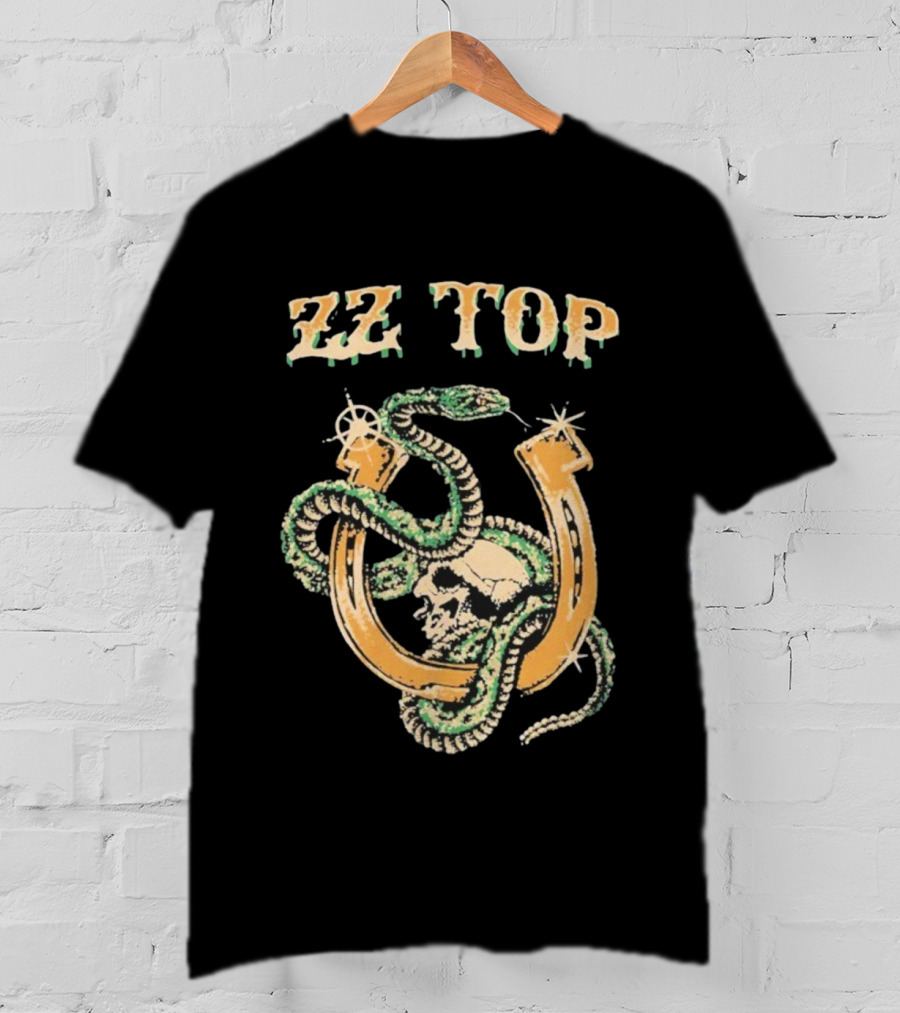 ZZ Top Rattlesnake Skull Horseshoe T-Shirt