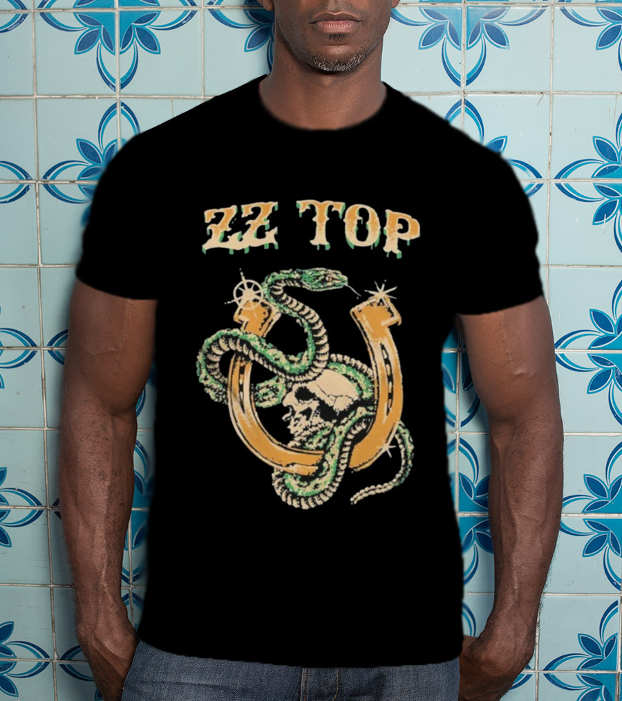 ZZ Top Rattlesnake Skull Horseshoe T-Shirt