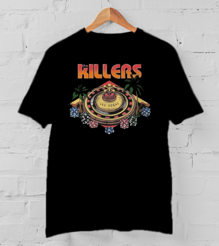 The Killers Las Vegas Roulette Summer Poker Chips Palm Trees T-Shirt