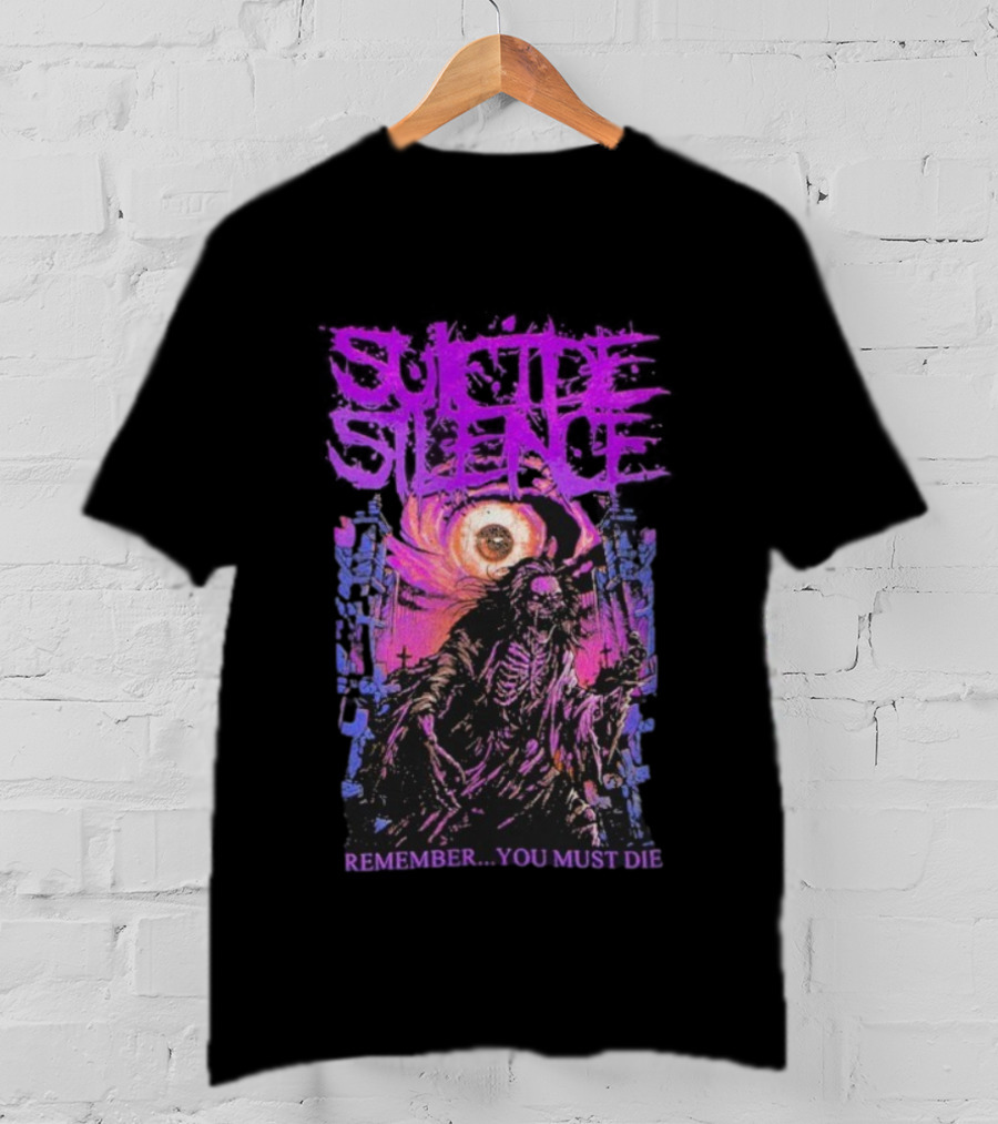 Suicide Silence Remember You Must Die Skeleton Art With Eye And Crosses T-Shirt
