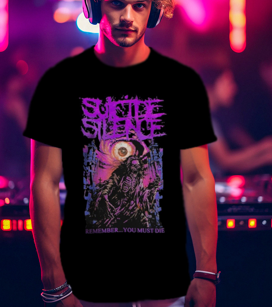 Suicide Silence Remember You Must Die Skeleton Art With Eye And Crosses T-Shirt