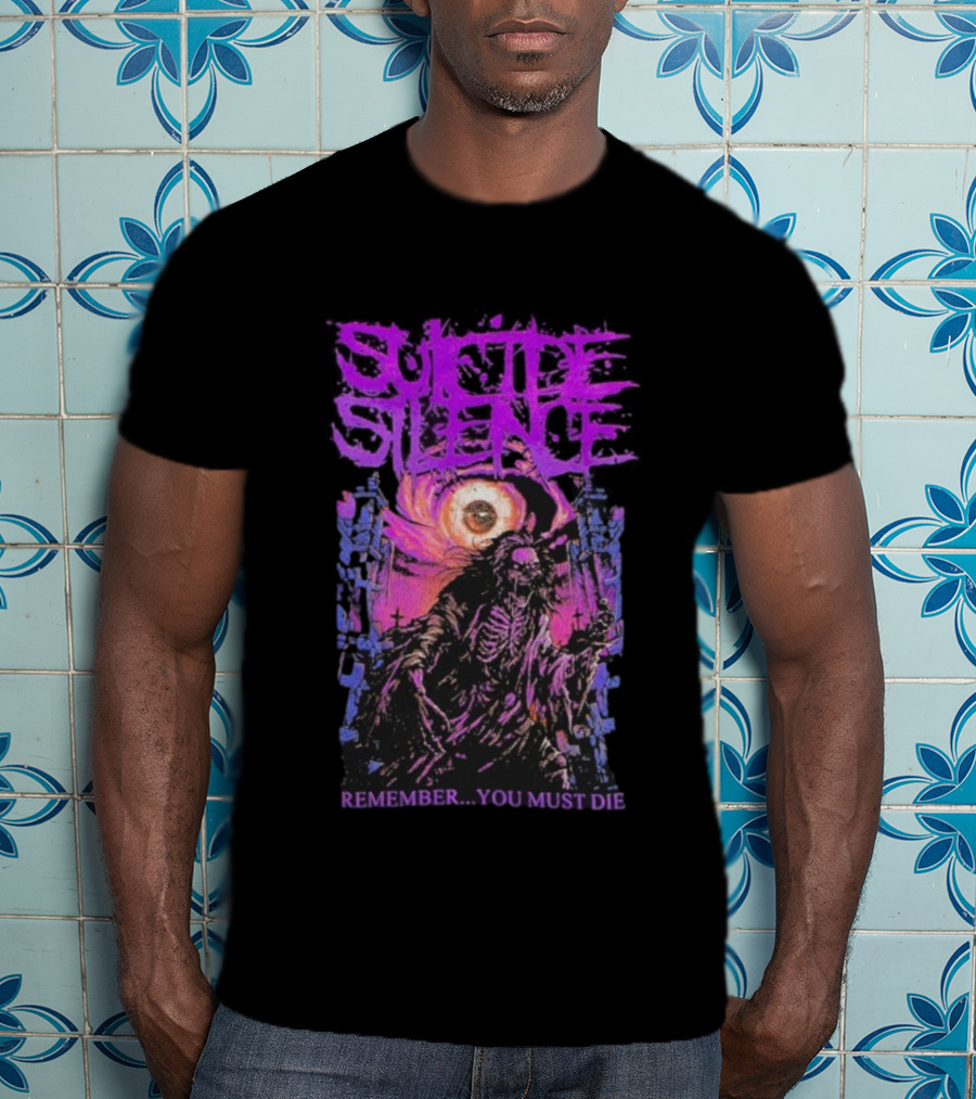 Suicide Silence Remember You Must Die Skeleton Art With Eye And Crosses T-Shirt