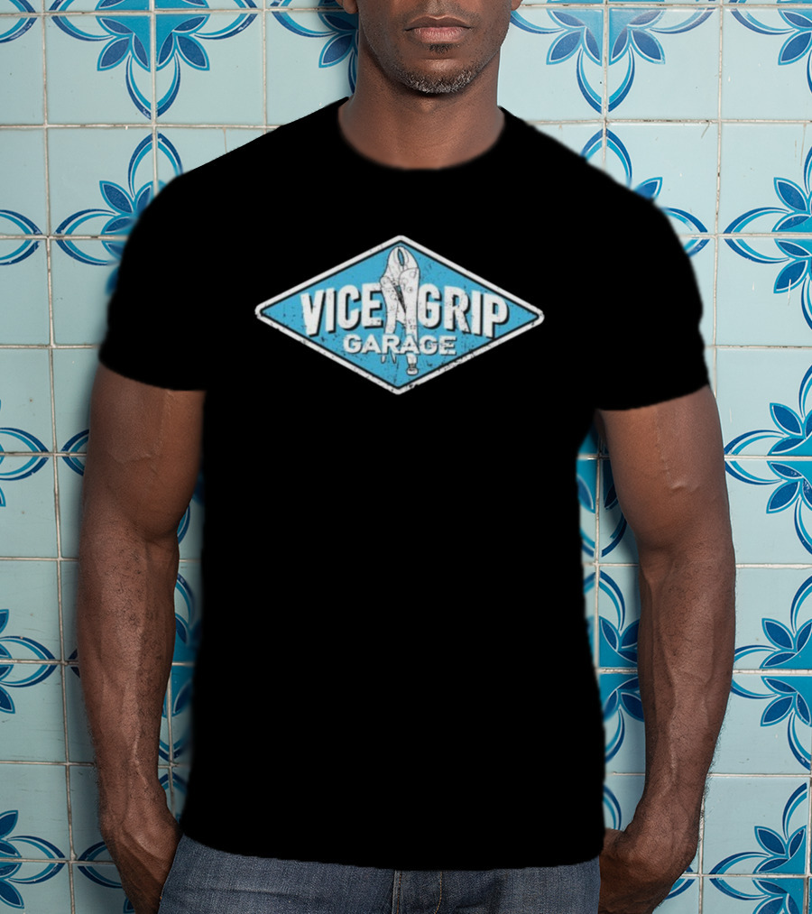 Vice Grip Garage Blue Sign Wrench Vintage Style T-Shirt