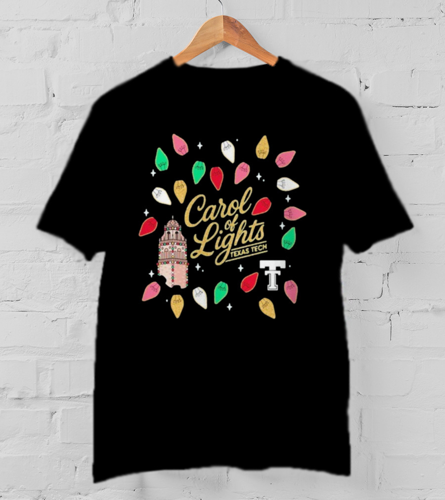 Texas Tech Red Raiders Carol Of Lights Christmas Festive Display T-Shirt