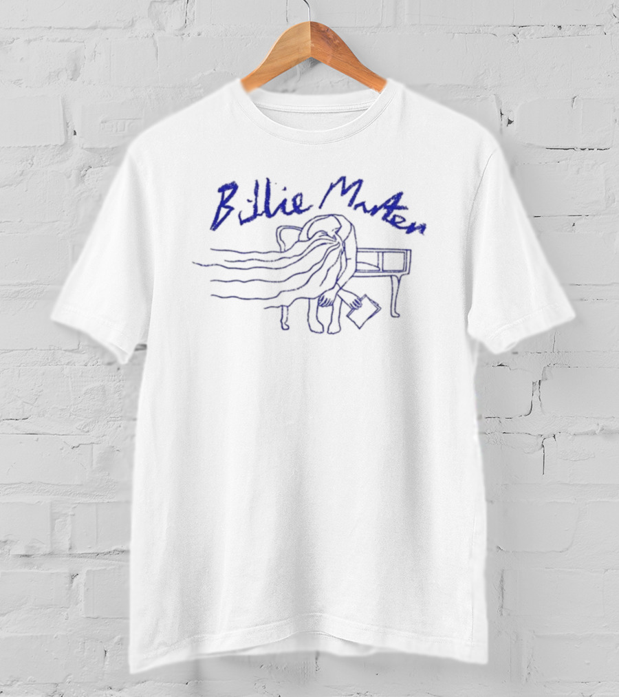 Billie Marten Blue Hair Sketch With Table And Arrow T-Shirt