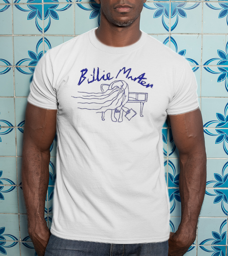 Billie Marten Blue Hair Sketch With Table And Arrow T-Shirt