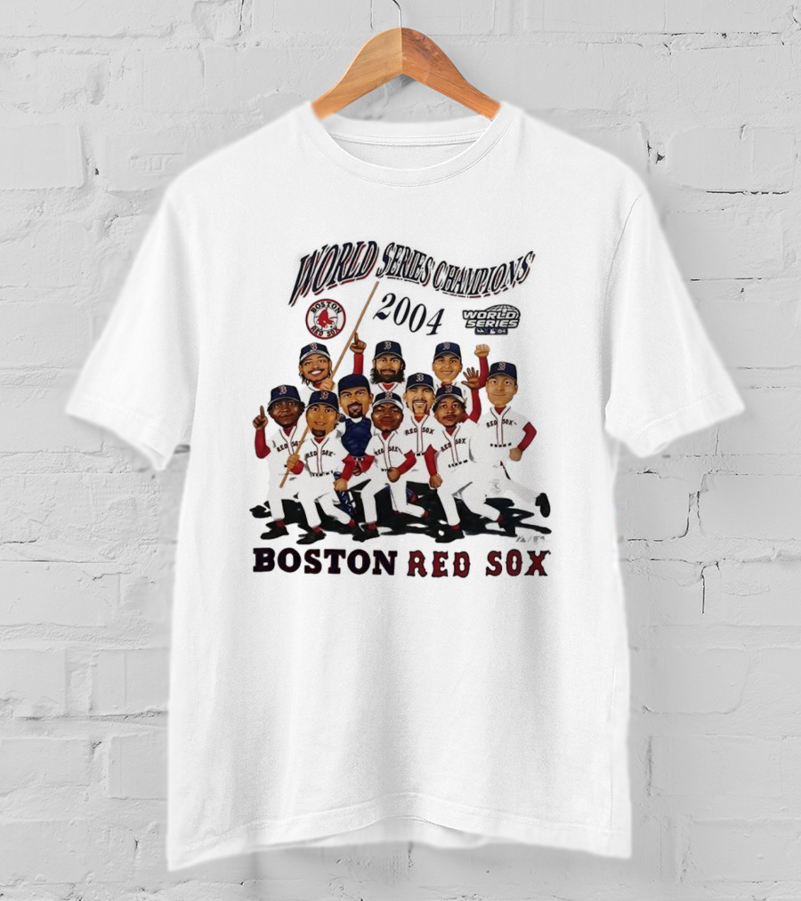 Boston Red Sox 2004 World Series Champions Player Caricature T-Shirt