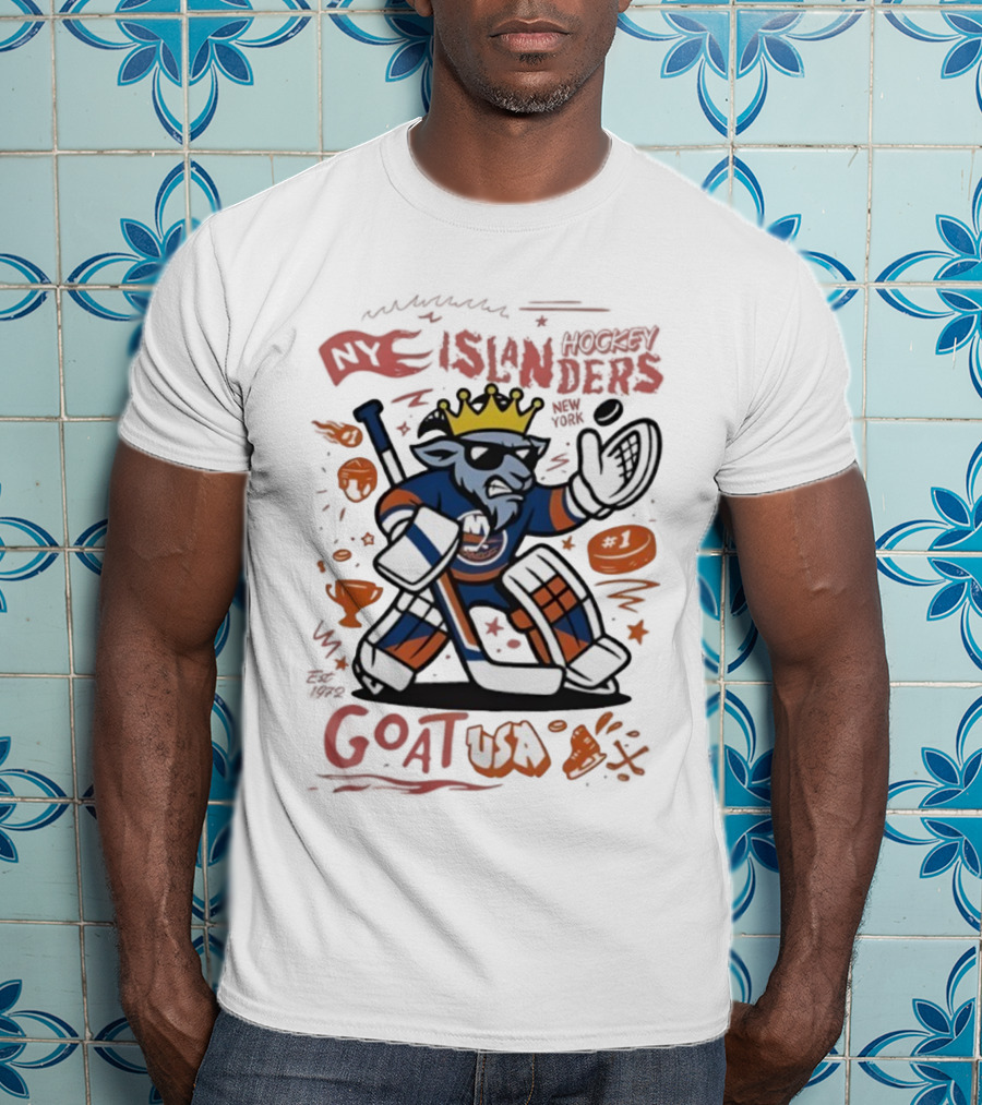 NY Islanders Goat USA Hockey Holiday Fun T-Shirt