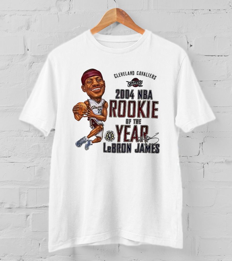 LeBron James 2004 NBA Rookie Of The Year Cleveland Cavaliers 23 Signature T-Shirt