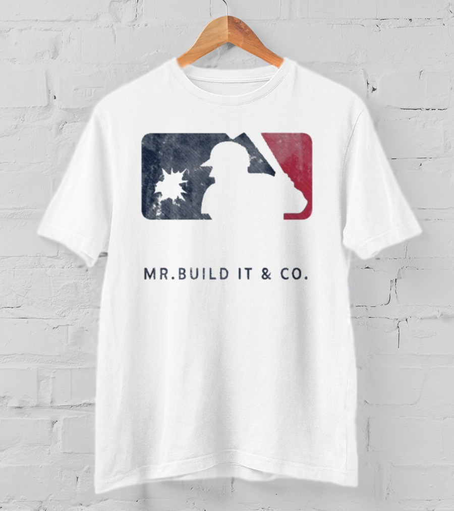 Mr Build It Wrecking Day MLB Bulldozer Silhouette T-Shirt