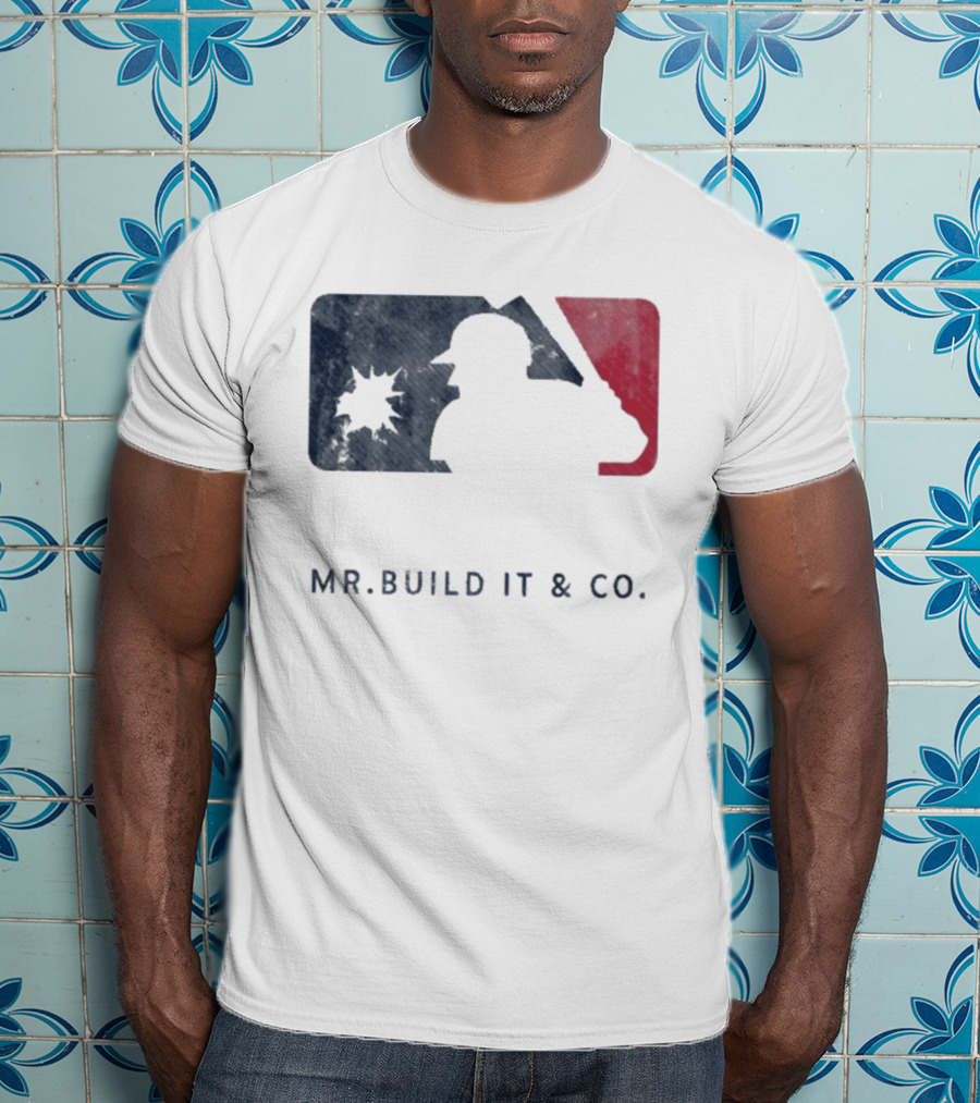 Mr Build It Wrecking Day MLB Bulldozer Silhouette T-Shirt