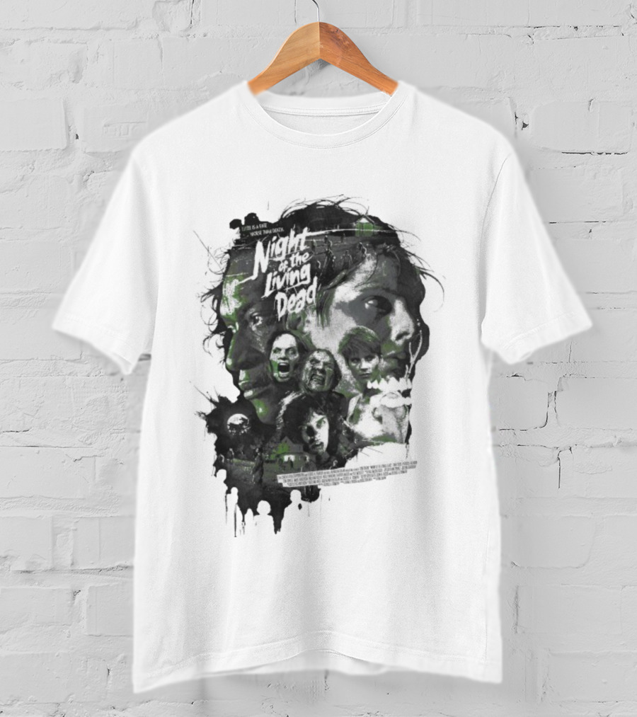 Night Of The Living Dead There Is A Fate Worse Than Death Classic Horror Movie Collage T-Shirt