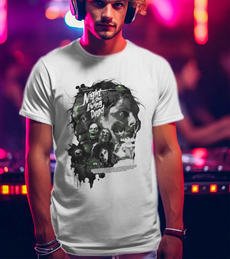 Night Of The Living Dead There Is A Fate Worse Than Death Classic Horror Movie Collage T-Shirt