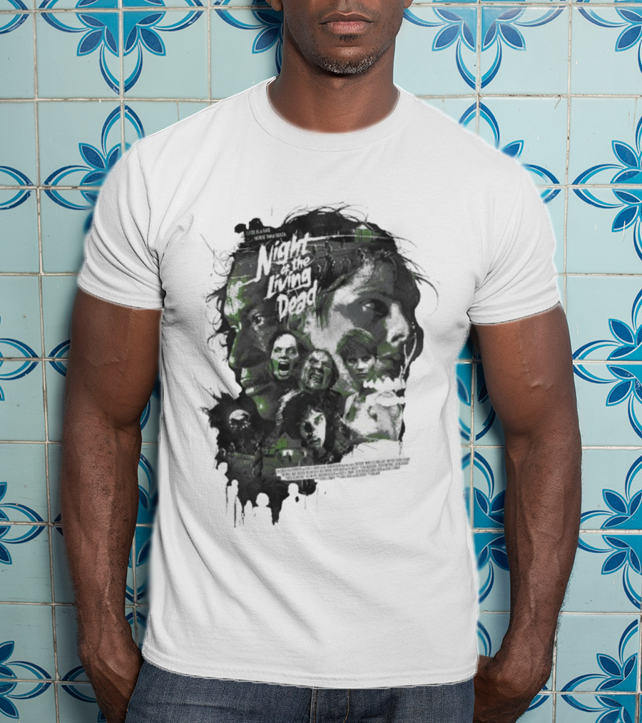 Night Of The Living Dead There Is A Fate Worse Than Death Classic Horror Movie Collage T-Shirt