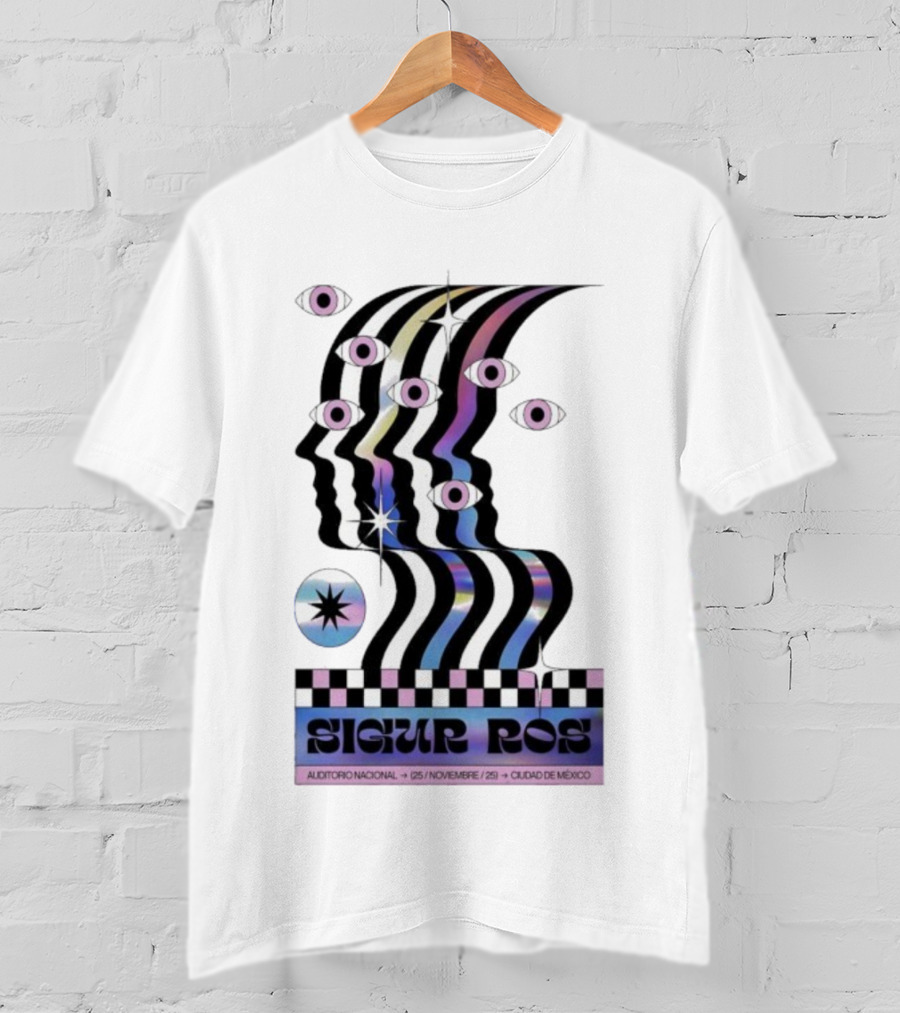 Sigur Ros Auditorio Nacional Mexico November 25 2025 Retro Psychedelic Concert Art T-Shirt