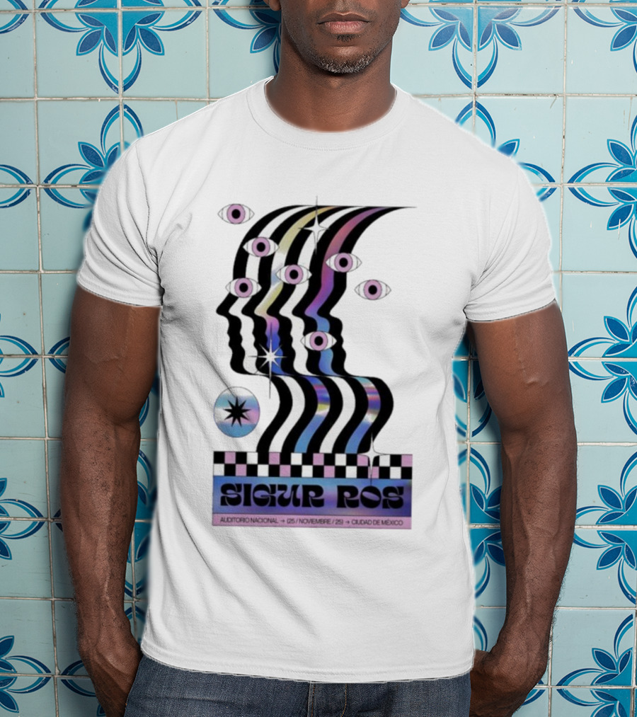 Sigur Ros Auditorio Nacional Mexico November 25 2025 Retro Psychedelic Concert Art T-Shirt