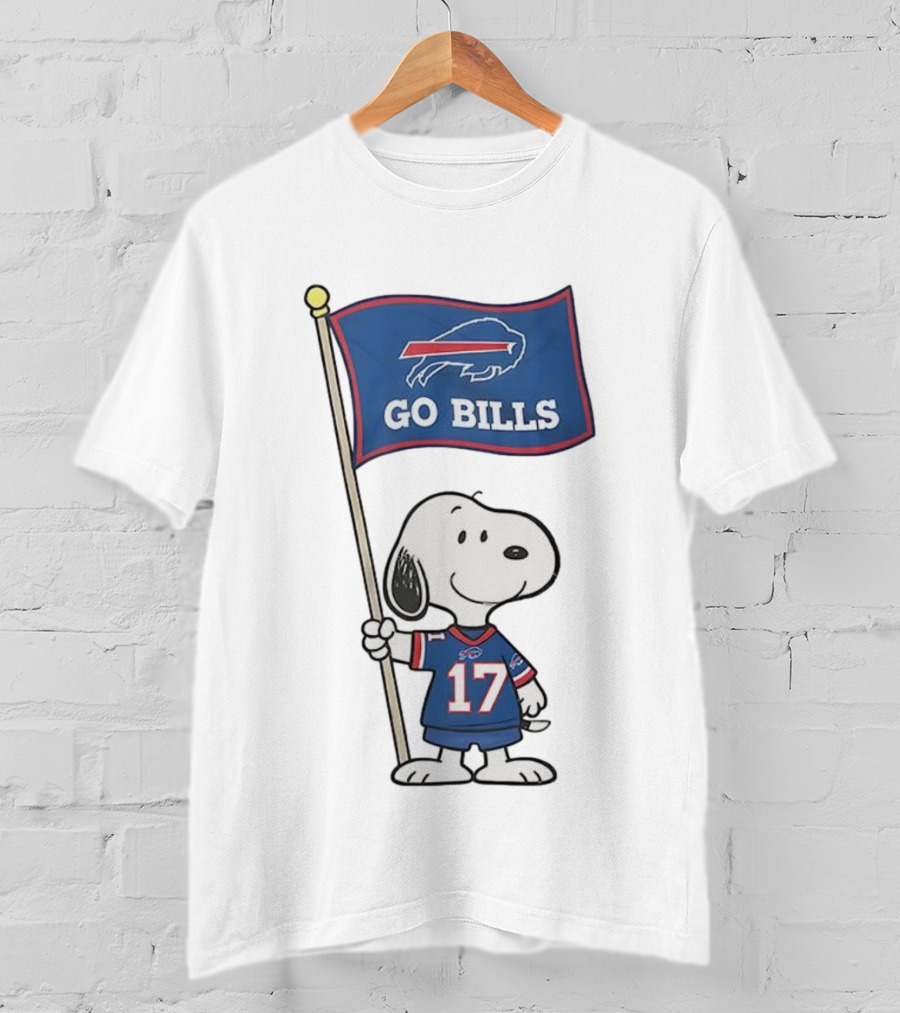 Snoopy Peanuts Go Bills Buffalo Bills Football Team Flag T-Shirt