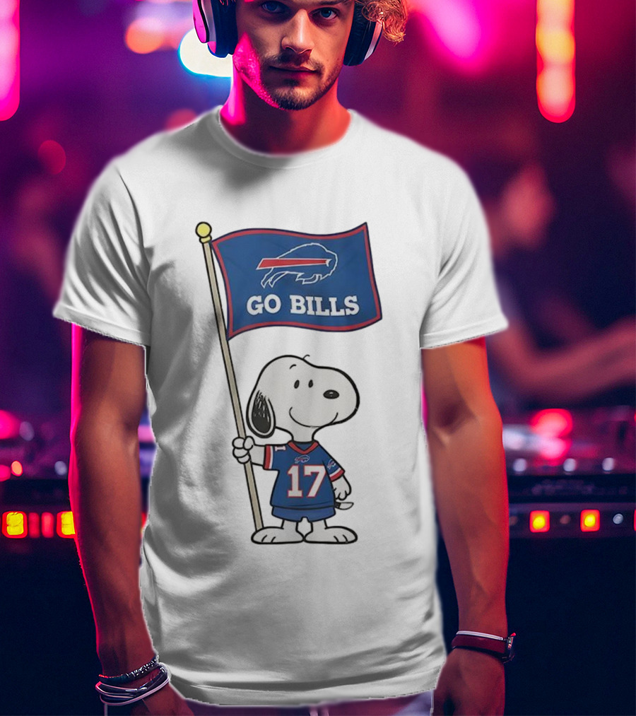 Snoopy Peanuts Go Bills Buffalo Bills Football Team Flag T-Shirt