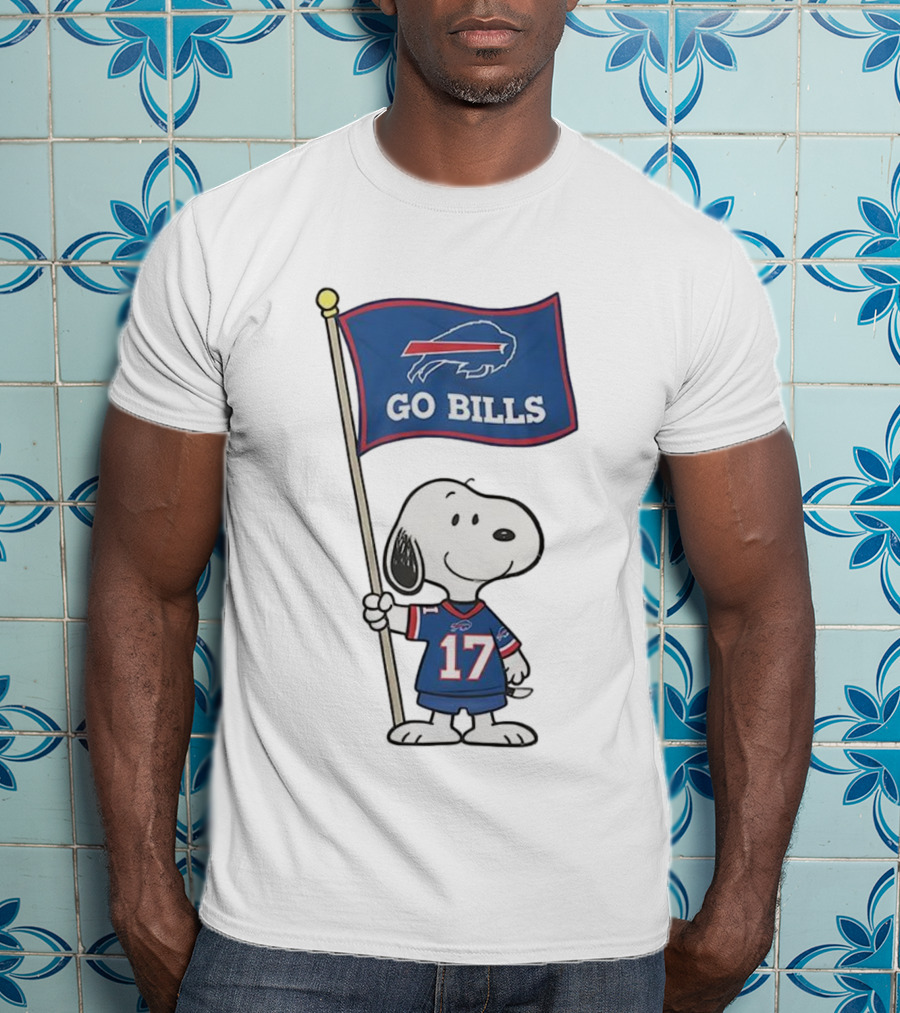 Snoopy Peanuts Go Bills Buffalo Bills Football Team Flag T-Shirt