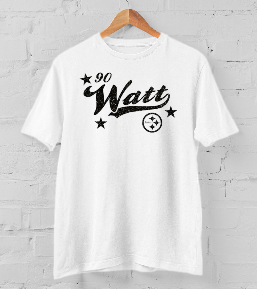 TJ Watt 90 Pittsburgh Steelers Name Glitter Stars T-Shirt
