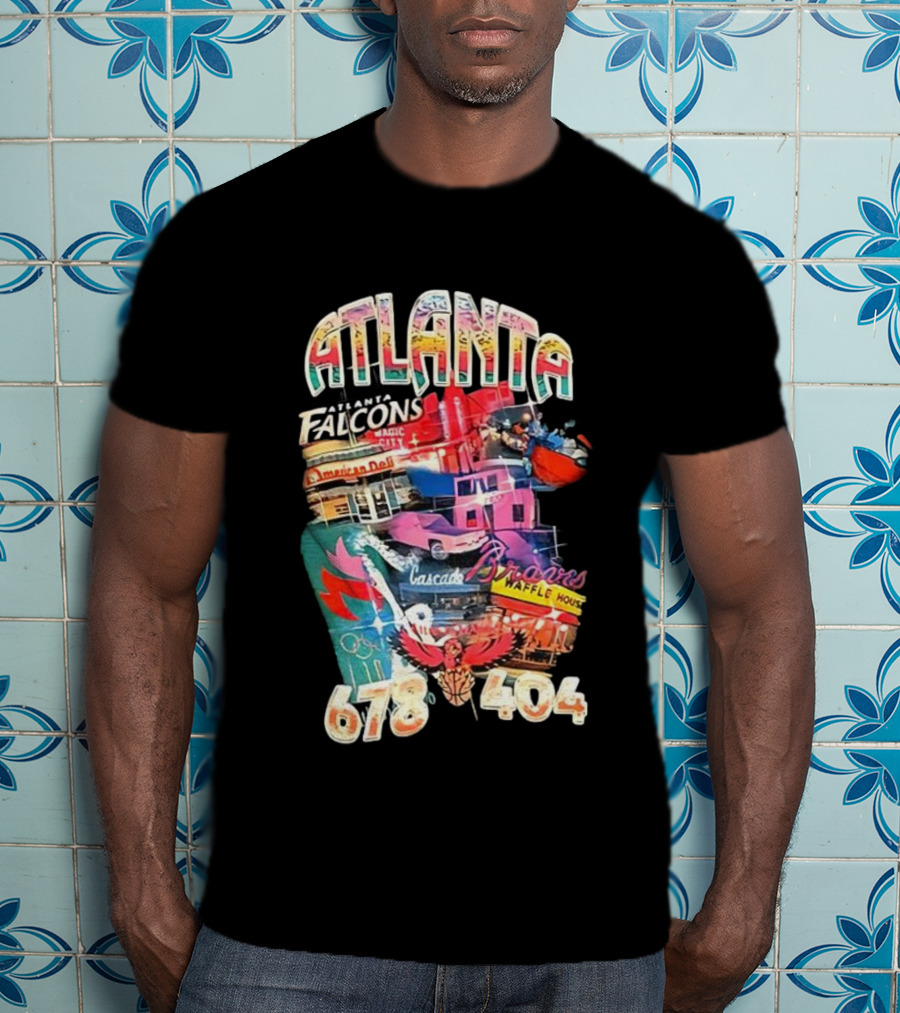 Atlanta Falcons Braves Cascade Waffle House 678 404 T-Shirt