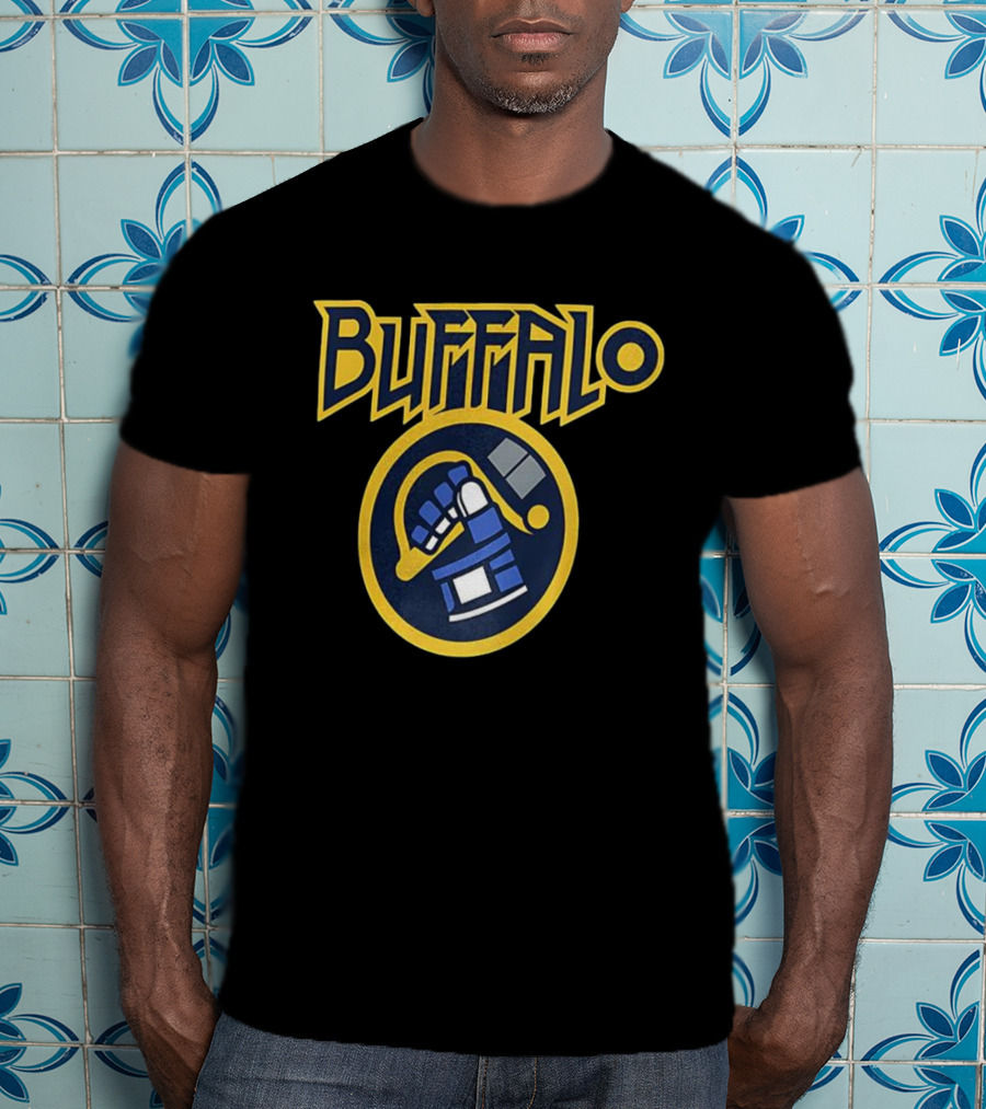 Buffalo Hockey Goalie Mask Sabres Blue Gold T-Shirt