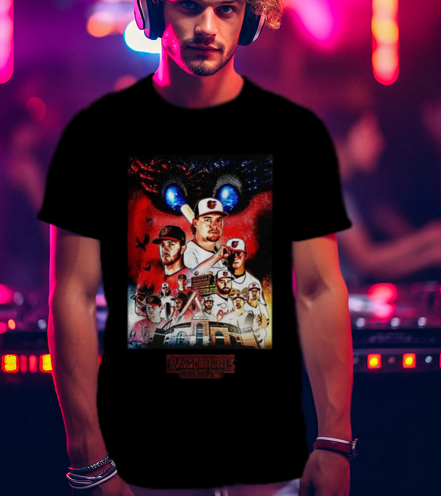 Baltimore Orioles Stranger Things Crossover With Camden Yards And Players T-Shirt
