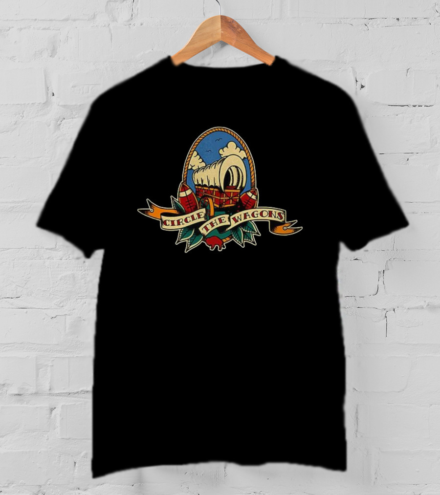 Circle The Wagons Covered Wagon Football Buffalo T-Shirt