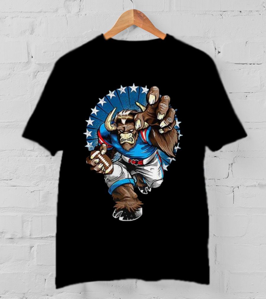 Buffalo Bills Minotaur Football Beast Starburst T-Shirt