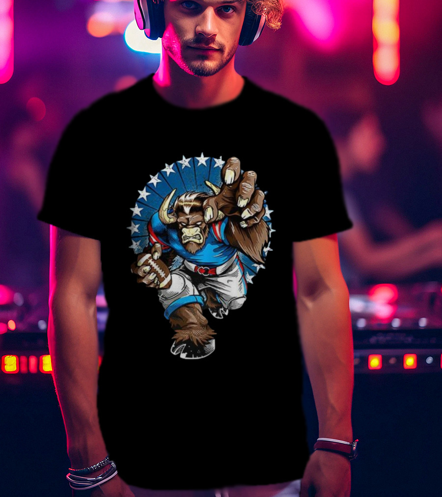 Buffalo Bills Minotaur Football Beast Starburst T-Shirt