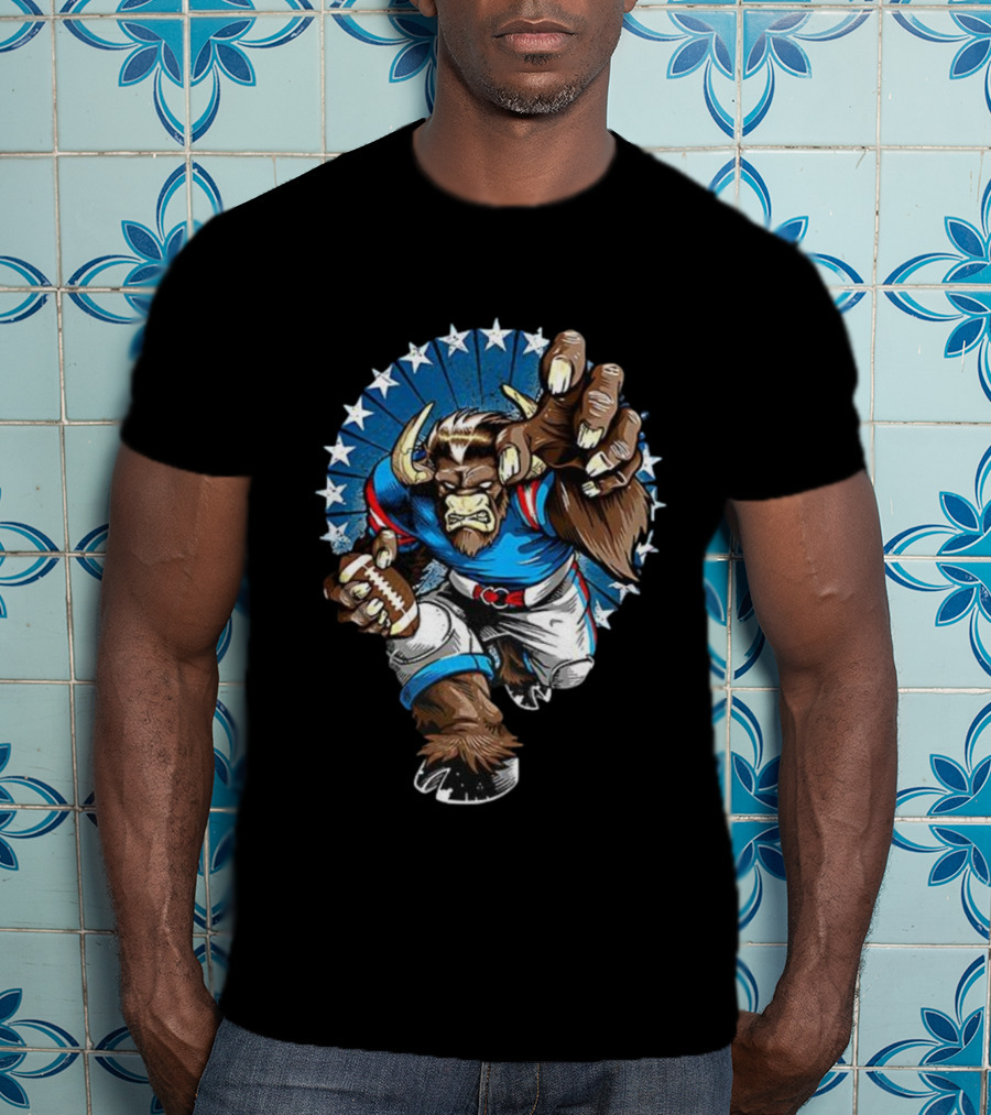 Buffalo Bills Minotaur Football Beast Starburst T-Shirt