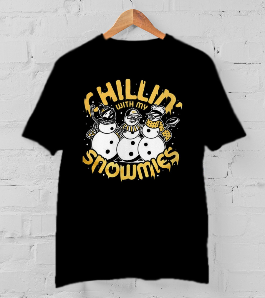 Chillin With My Snowmies Christmas Holiday Snowman Friends T-Shirt