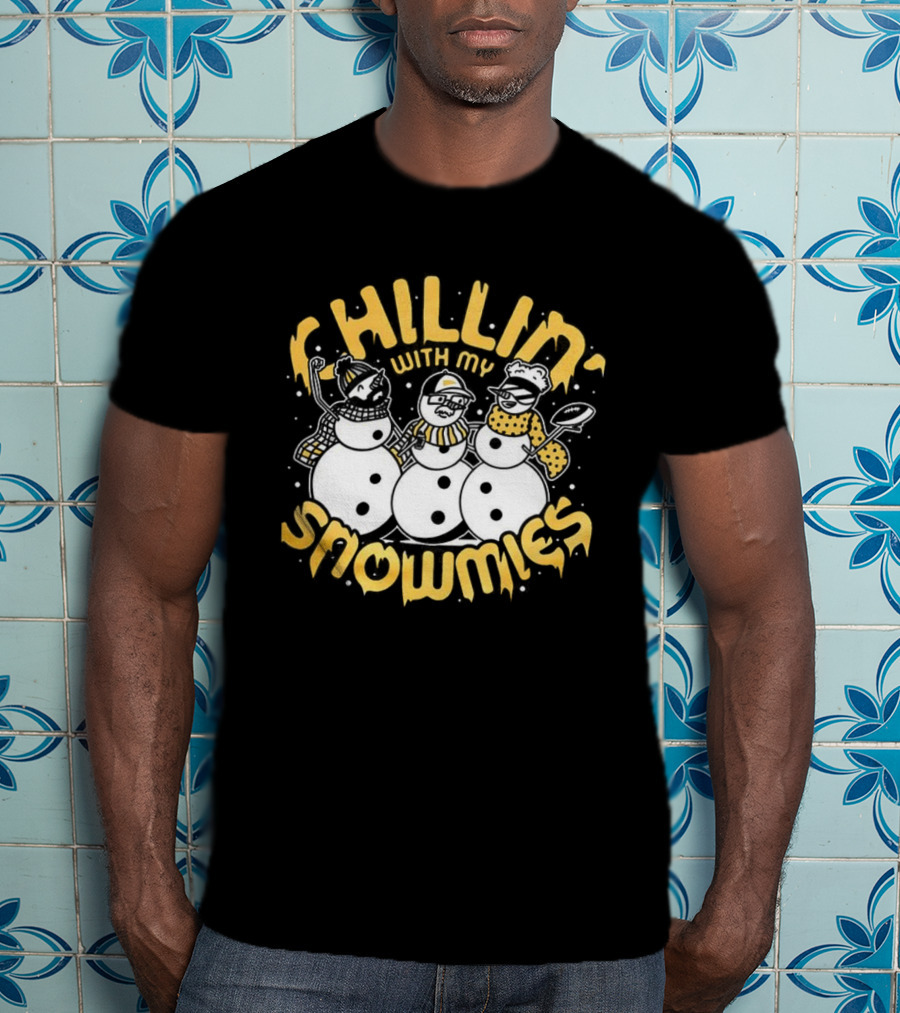 Chillin With My Snowmies Christmas Holiday Snowman Friends T-Shirt
