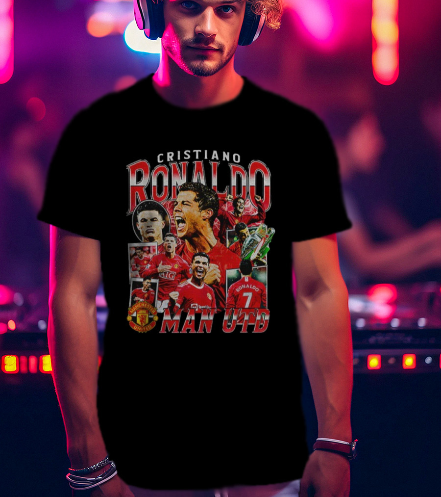 Cristiano Ronaldo Manchester United Man Utd Collage 2025 T-Shirt