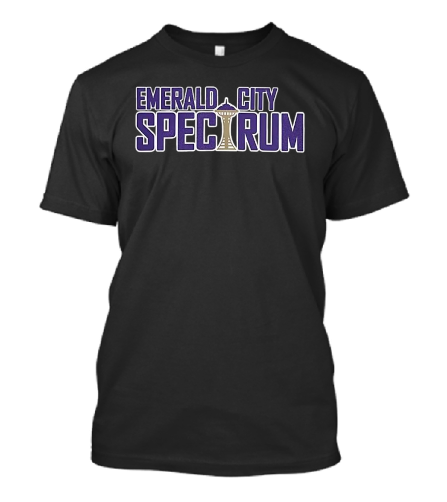 Emerald City Spectrum Space Needle Iconic Design T-Shirt