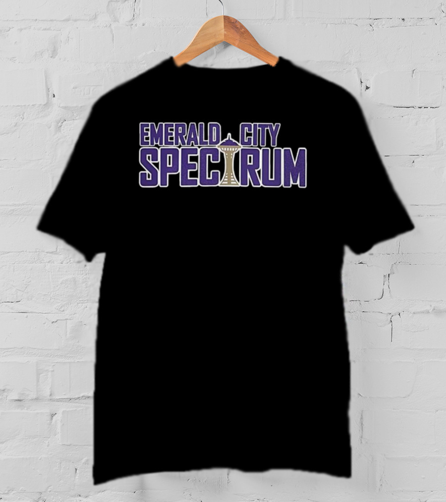 Emerald City Spectrum Space Needle Iconic Design T-Shirt