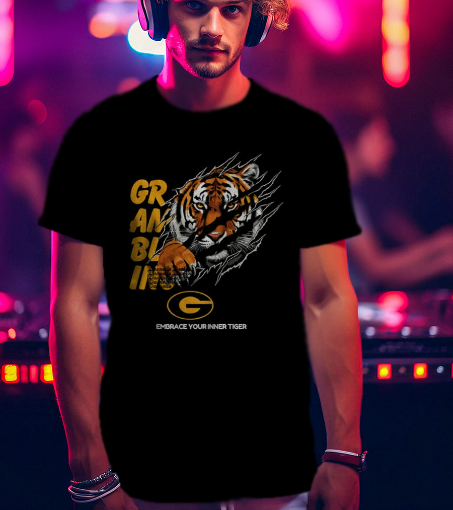 Grambling State Tigers Embrace Your Inner Tiger Fierce Mascot Roar T-Shirt