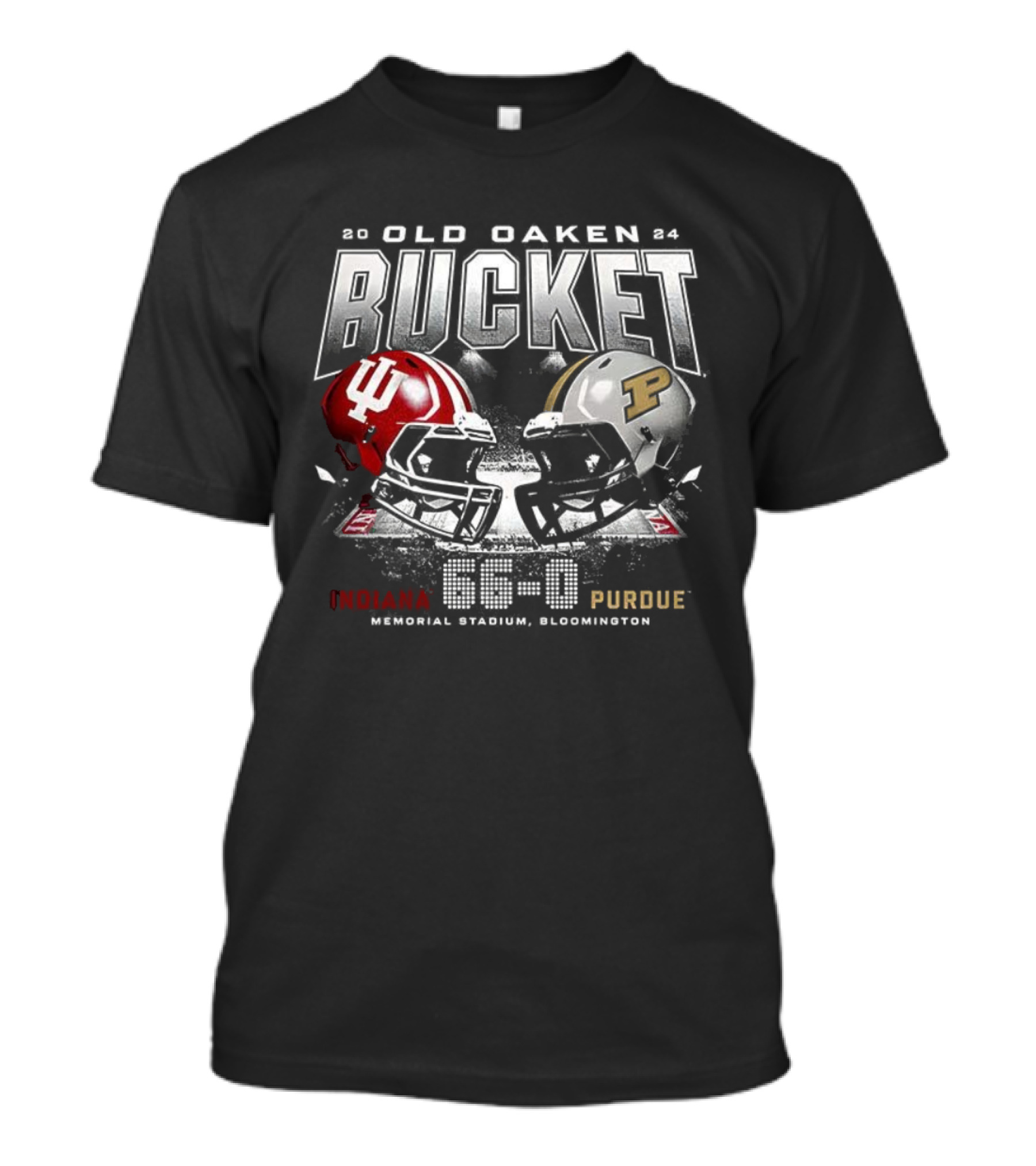 Indiana Hoosiers Vs Purdue Boilermakers Old Oaken Bucket Memorial Stadium Bloomington 65-0 T-Shirt