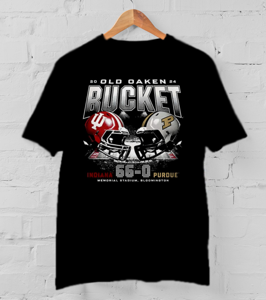 Indiana Hoosiers Vs Purdue Boilermakers Old Oaken Bucket Memorial Stadium Bloomington 65-0 T-Shirt