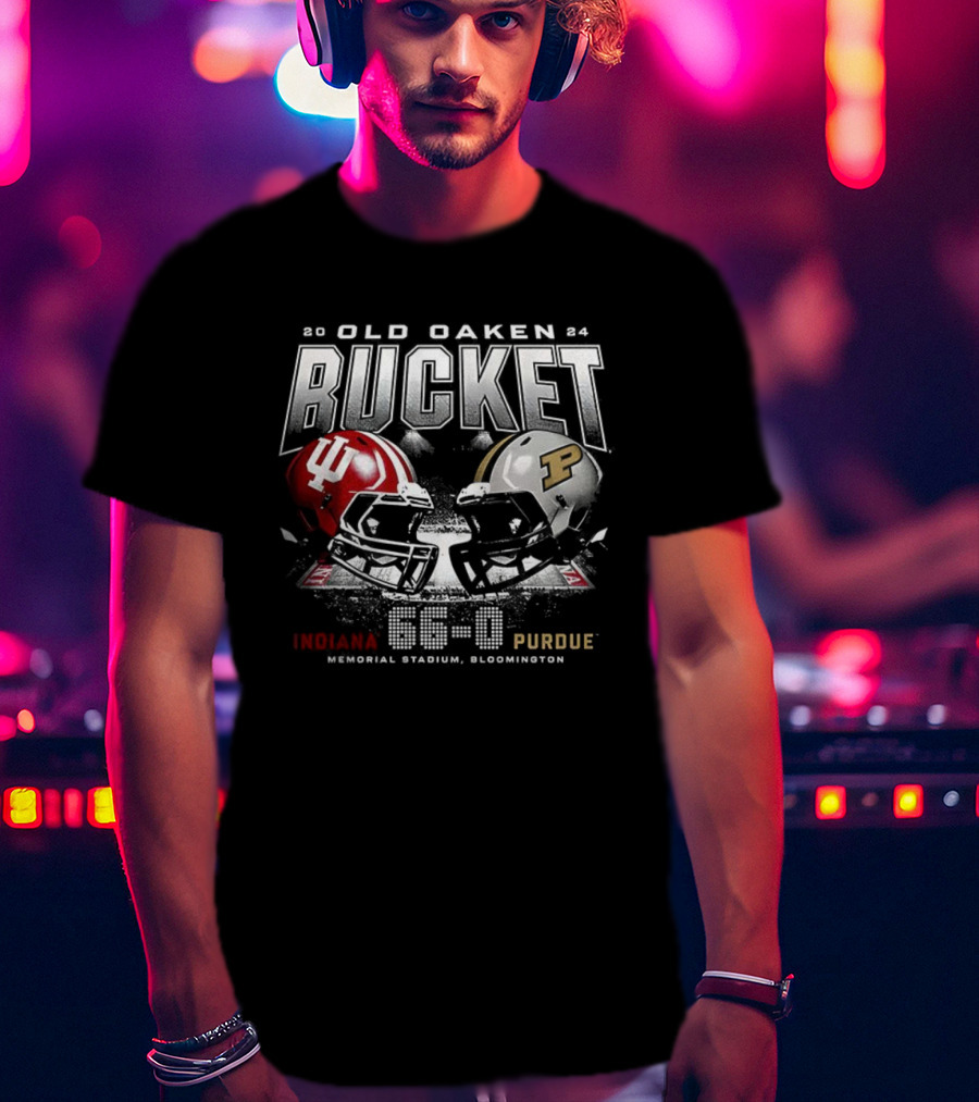 Indiana Hoosiers Vs Purdue Boilermakers Old Oaken Bucket Memorial Stadium Bloomington 65-0 T-Shirt