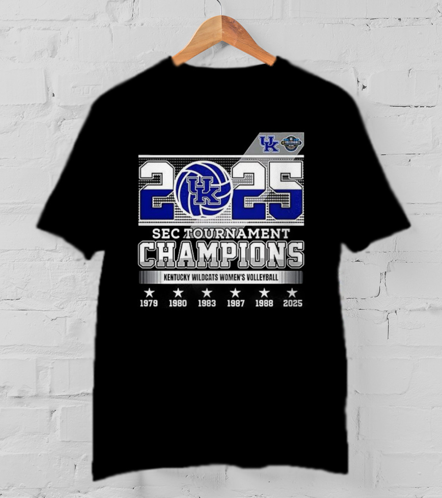 Kentucky Wildcats Women's Volleyball 2025 SEC Tournament Champions T-Shirt