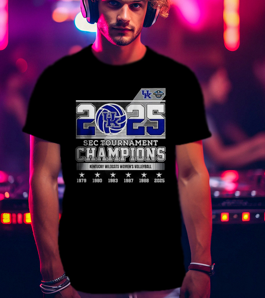 Kentucky Wildcats Women's Volleyball 2025 SEC Tournament Champions T-Shirt
